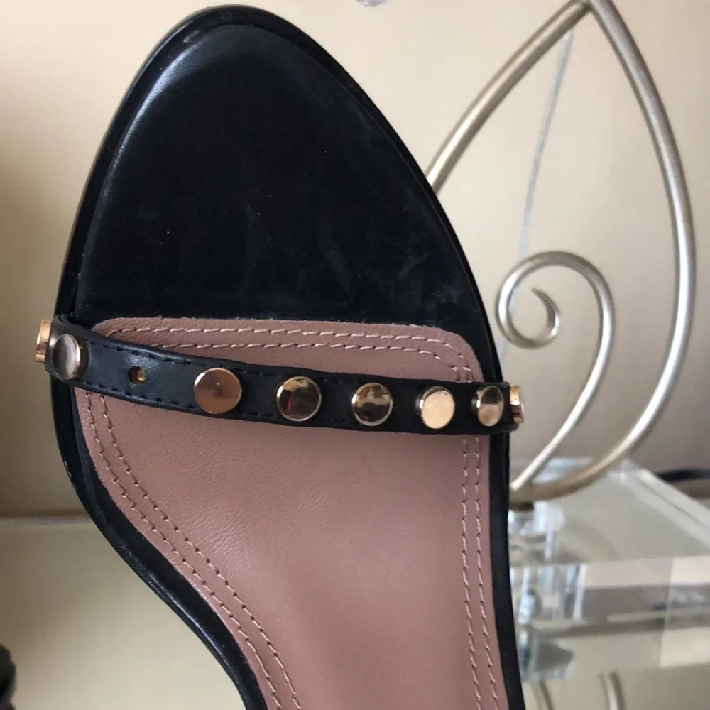 BCBGMAXAZRIA Marie black dress sandals calf leather heels - Picture 11 of 14